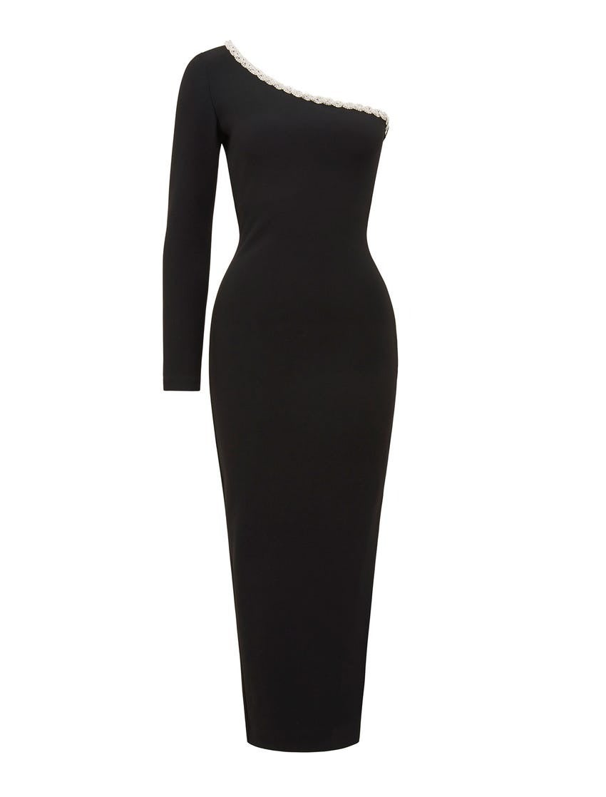 Monique One-Shoulder Trim Bodycon Dress