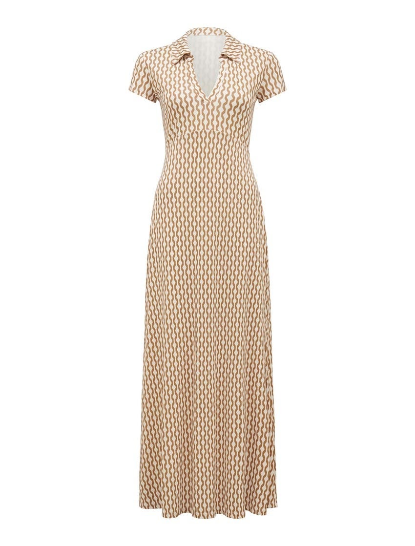 Lorinda Petite Jersey Collar Dress