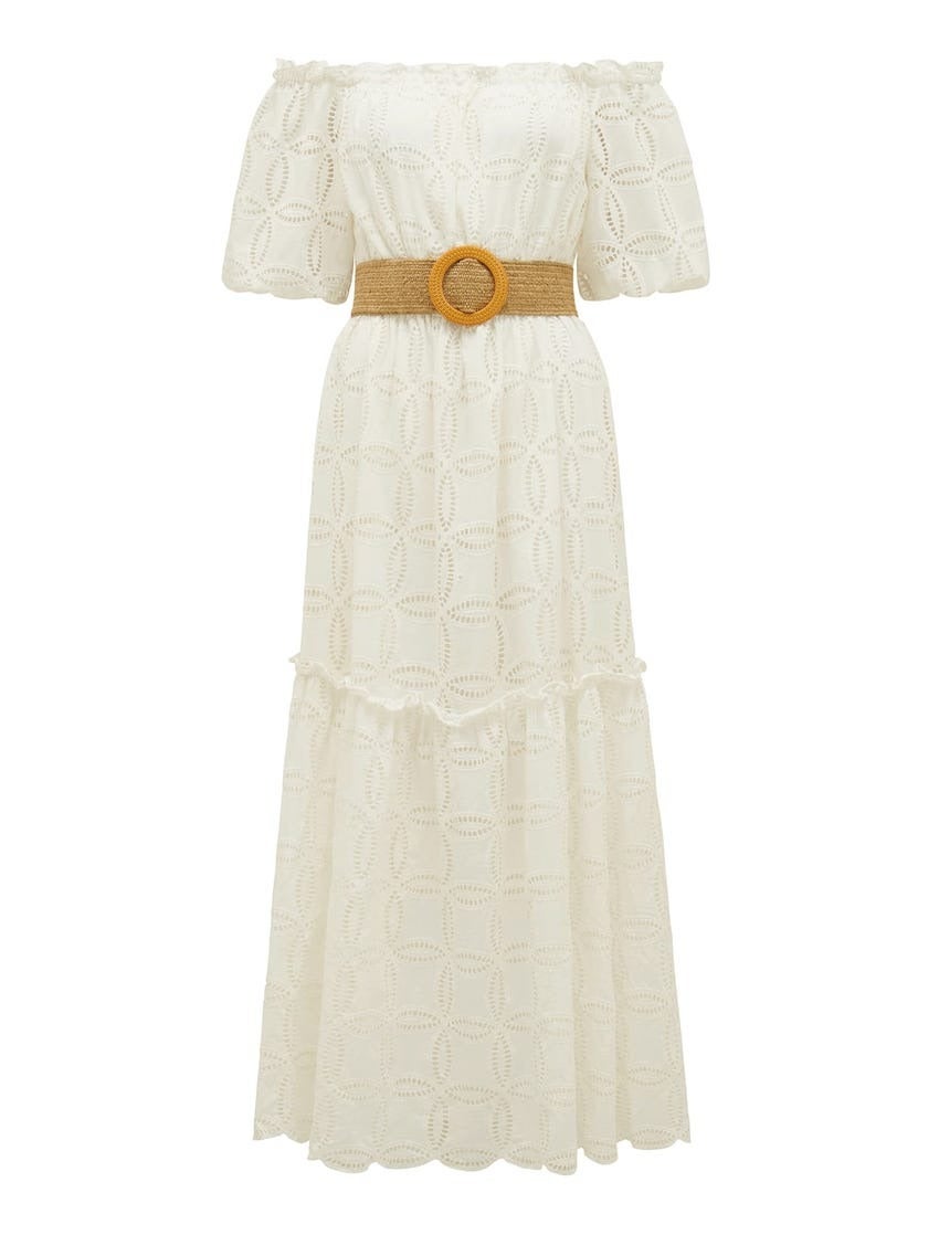Beth Broderie Off-Shoulder Dress