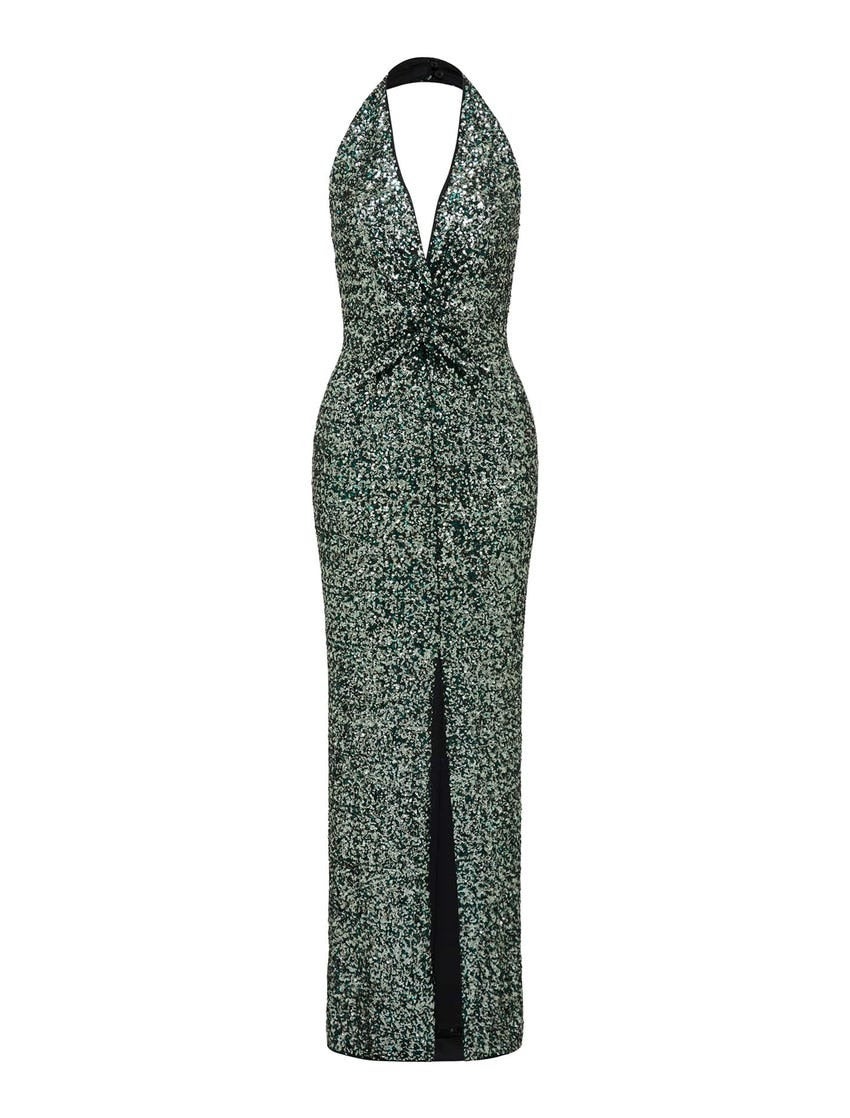 Brooke Sequin Halter Neck Gown