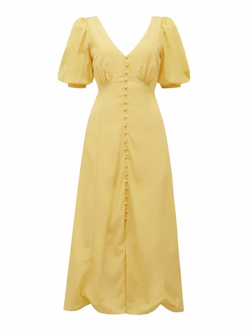 Belle Puff-Sleeve Midi Dress