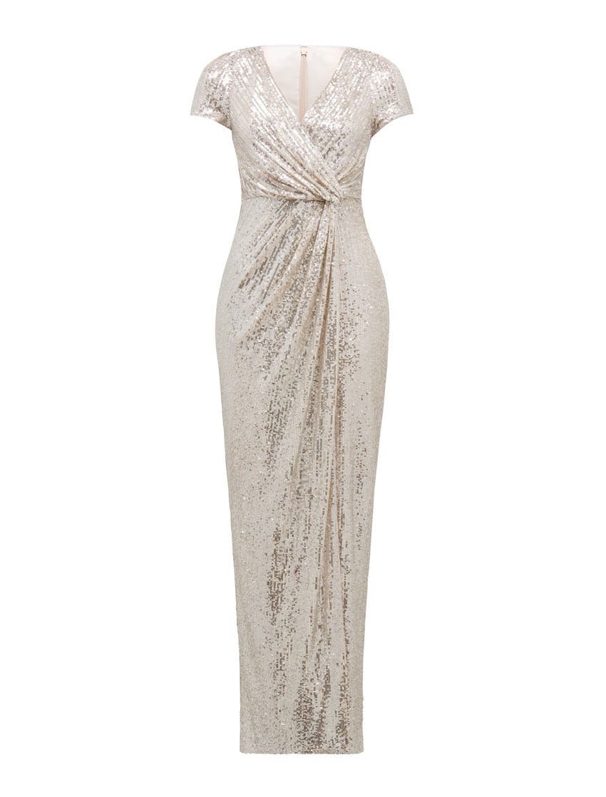 SHEA SEQUIN DRAPE MAXI